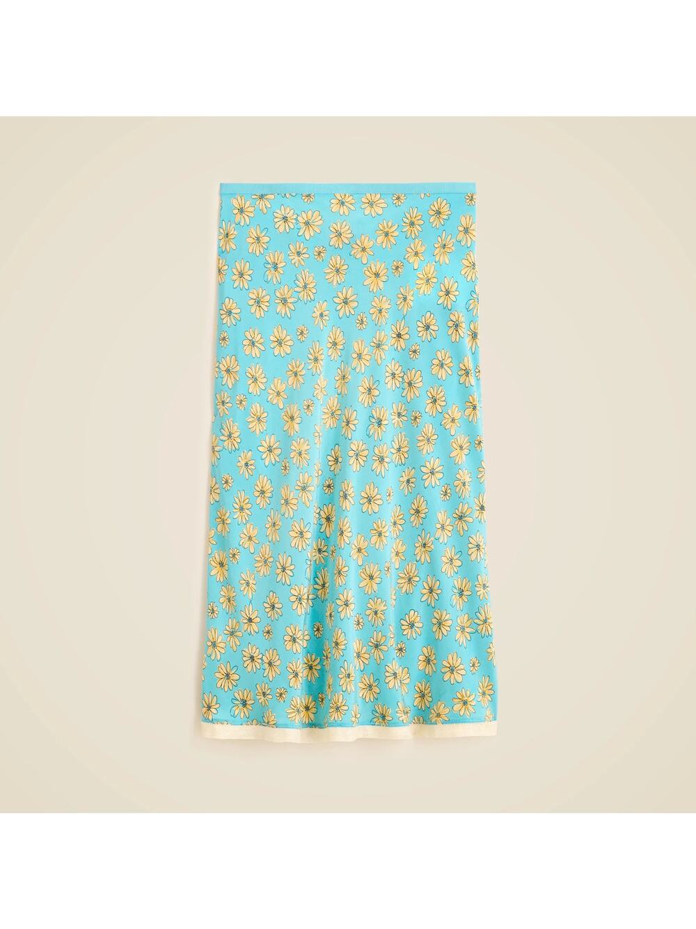 NWT J.Crew New Gwyneth Slip Skirt In Retro Daisy Print Blue Yellow Size Medium